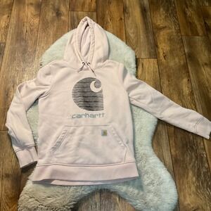 Carhartt Graphic Hoodie Omens Size XS Pink Sweatshirt Pullover